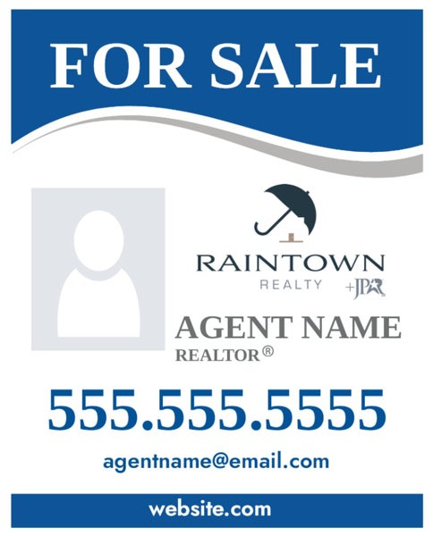 Picture of Raintown - For Sale Agent Photo Sign - 30"x24"