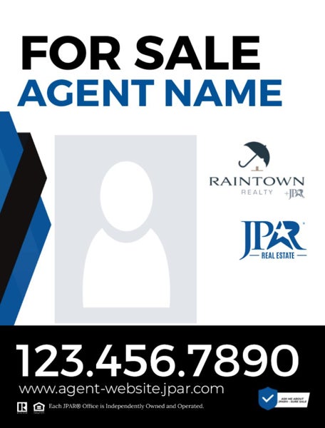 Picture of Raintown - Agent Photo and Team Logo Vertical Sign - 24" x 18"