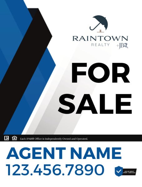 Picture of Raintown - For Sale Agent Vertical Sign - 24" x 18"