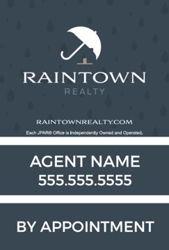 Picture of RAINTOWN - By Appointment Sign - 36" x 24"