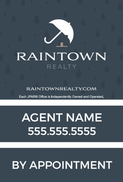 Picture of RAINTOWN - By Appointment Sign - 36" x 24"