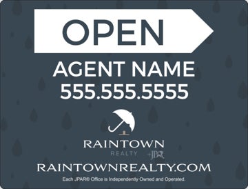 Picture of RAINTOWN - OPEN Sign - 18" x 24"