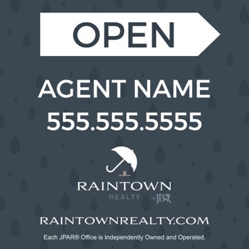 Picture of RAINTOWN - OPEN HOUSE Sign - 24" x 24"