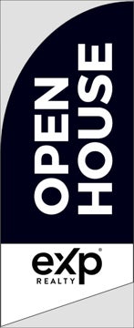 Picture of Open House Feather Flag - Navy/White - Two Line - 6ft x 2ft