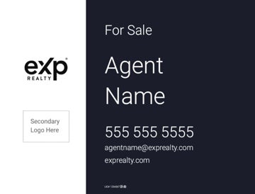 Picture of Dark Blue For Sale Sign - Light Background Agent Logo 1 - 18" x 24"