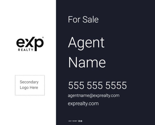 Picture of Dark Blue For Sale Sign - Light Background Agent Logo 1 - 24" x 30"