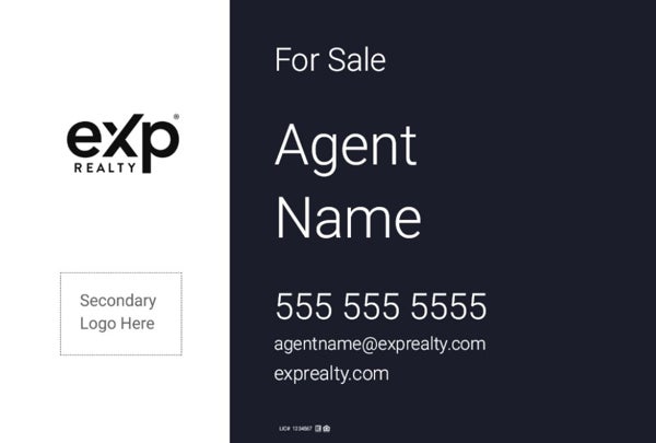 Picture of Dark Blue For Sale Sign - Light Background Agent Logo 1 - 24" x 36"