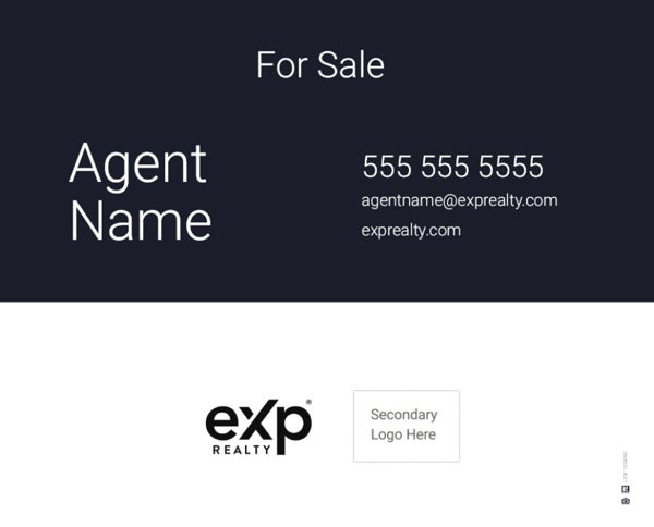 Picture of Dark Blue For Sale Sign - Light Background Agent Logo 3 - 24" x 30"