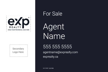 Picture of Dark Blue For Sale Sign - Light Background Agent Logo 1 - 24" x 36"