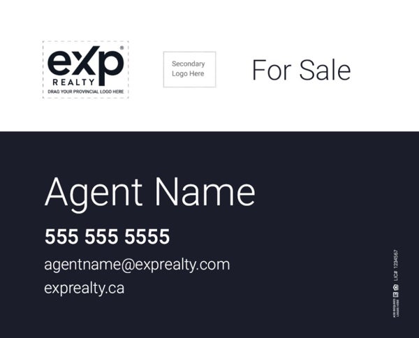 Picture of Dark Blue For Sale Sign - Light Background Agent Logo 2 - 24" x 30"