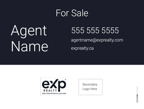 Picture of Dark Blue For Sale Sign - Light Background Agent Logo 3 - 18" x 24"