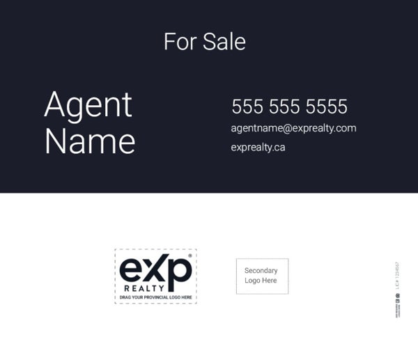 Picture of Dark Blue For Sale Sign - Light Background Agent Logo 3 - 24" x 30"