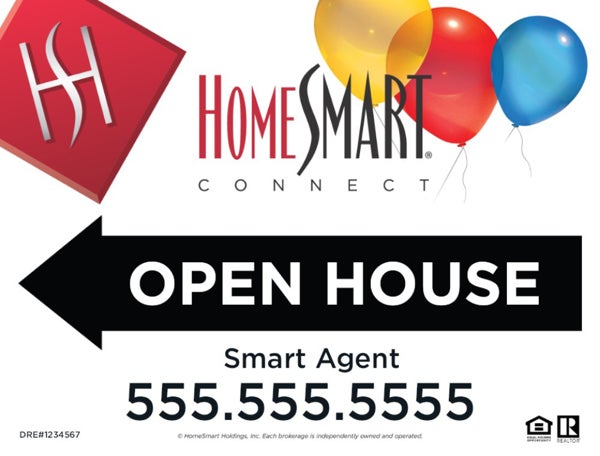 Picture of 18 x 24 Open House Agent Directional w/ Balloons (Double Sided)