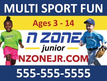 Picture of Jr Design 2 "Multi Sport Fun"- 18x24 Double Sided Yard Signs