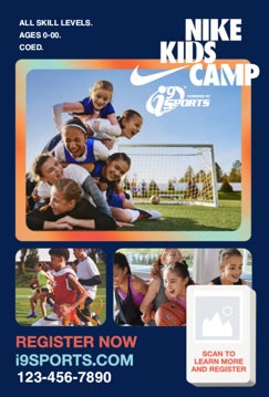 Picture of Nike Kids Camp Registration A Frame with QR code