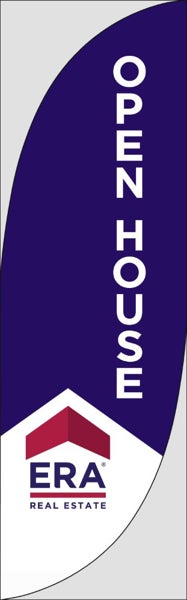 Picture of Open House W/Logo (Blue) - 7.5' Feather Flag