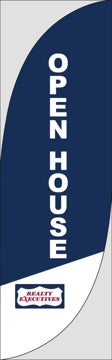 Picture of Open House W/Logo (Blue) - 7.5' Feather Flag