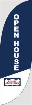 Picture of Open House W/Logo (Blue) - 7.5' Feather Flag