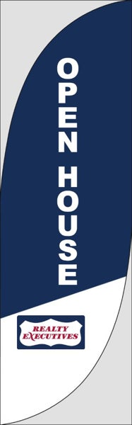 Picture of Open House W/Logo (Blue) - 7.5' Feather Flag