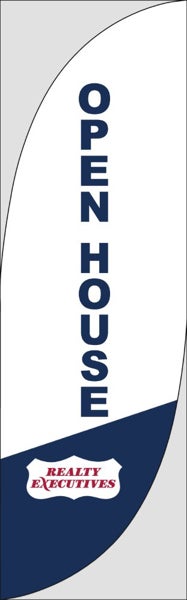 Picture of Open House W/Logo (White) - 7.5' Feather Flag