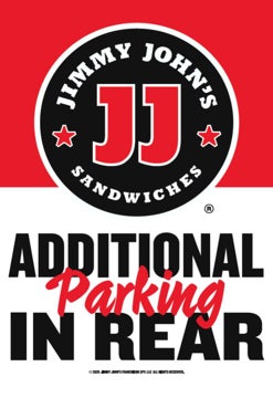Picture of Jimmy Johns 18" x 12" Additional Parking in Rear Sign