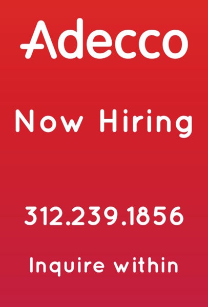 Picture of Now Hiring - 36"H x 24"W Corrugated Plastic Sign