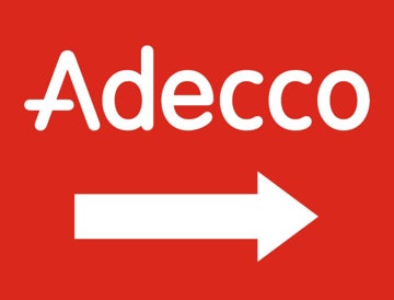 Picture of Adecco Directional - 18"H x 24"W Corrugated Plastic Sign