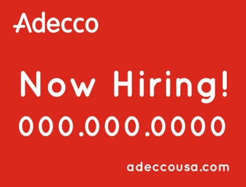Picture of Now Hiring w/ Phone - 18"H x 24"W Corrugated Plastic Sign
