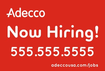 Picture of Now Hiring w/ Phone - 24"H x 36"W Corrugated Plastic Sign