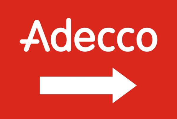 Picture of Adecco Directional - 24"H x 36"W Corrugated Plastic Sign