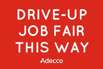 Picture of Drive Up Job Fair - 24"H x 36"W Corrugated Plastic Sign