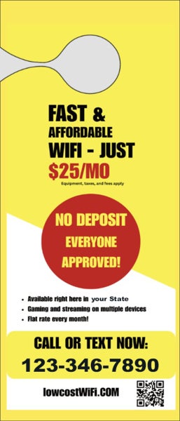 Picture of Fast Affordable Wifi - Doorhanger