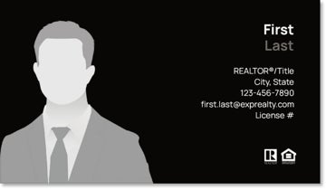 Picture of eXp Realty BUSINESS CARDS_centered-logos-with photo - Black