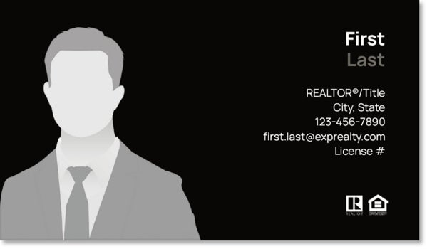 Picture of eXp Realty BUSINESS CARDS_centered-logos-with photo - Black