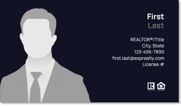 Picture of eXp Realty BUSINESS CARDS_centered-logos-with photo - Navy