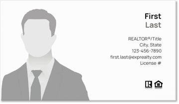 Picture of eXp Realty BUSINESS CARDS_centered-logos-with photo - White