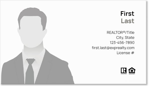 Picture of eXp Realty BUSINESS CARDS_centered-logos-with photo - White