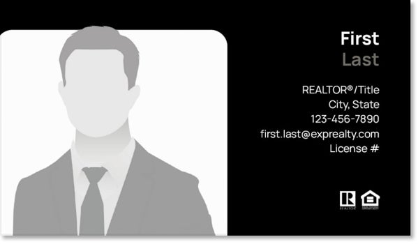 Picture of eXp Realty BUSINESS CARDS_largeX-with photo - Black