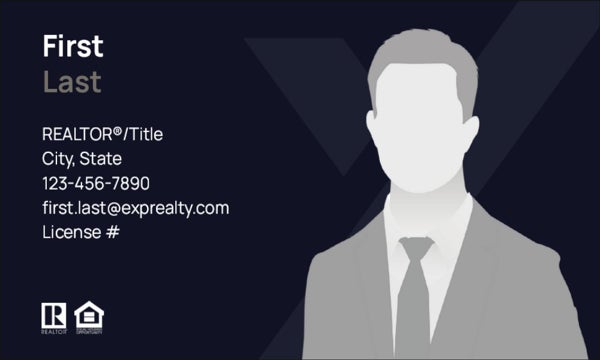 Picture of eXp Realty BUSINESS CARDS_name-on-both-sides-with photo - Navy