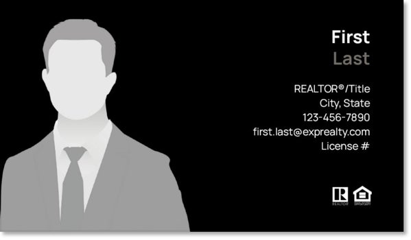 Picture of eXp Realty BUSINESS CARDS_dual-branded-with photo - Black