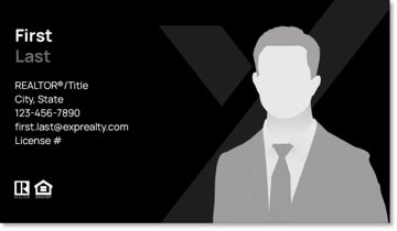 Picture of eXp Realty BUSINESS CARDS_dual-branded-with photoV2 - Black