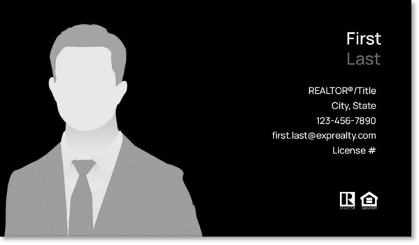 Picture of eXp Realty BUSINESS CARDS_QR-Code-with photo - Black