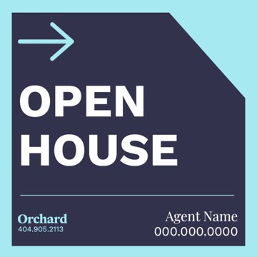 Picture of Open House Personalized 24" x 24" - Directional