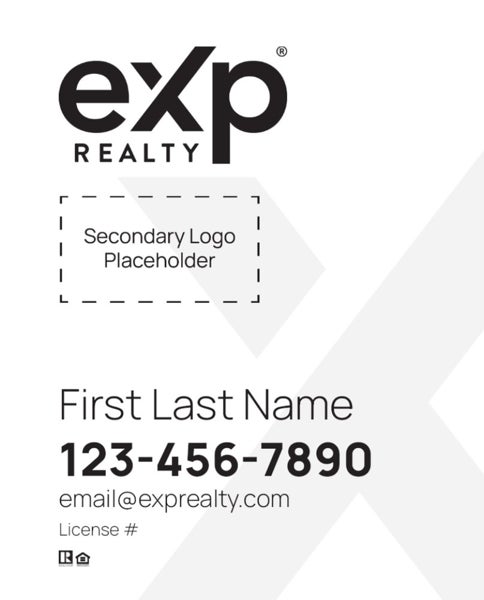 Picture of Dual Branded Large Logo, No Photo White