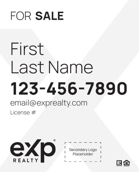Picture of Dual Branded Large Name, No Photo White