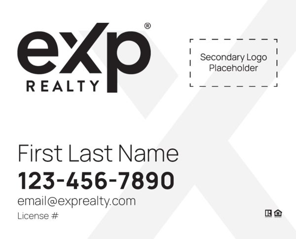 Picture of Dual Branded Large Logo, No Photo White
