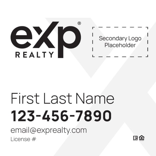 Picture of Dual Branded Large Logo, No Photo White