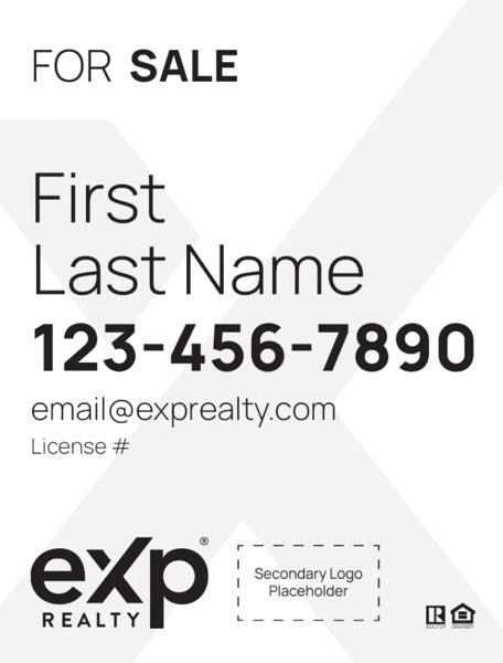 Picture of Dual Branded Large Name, No Photo White