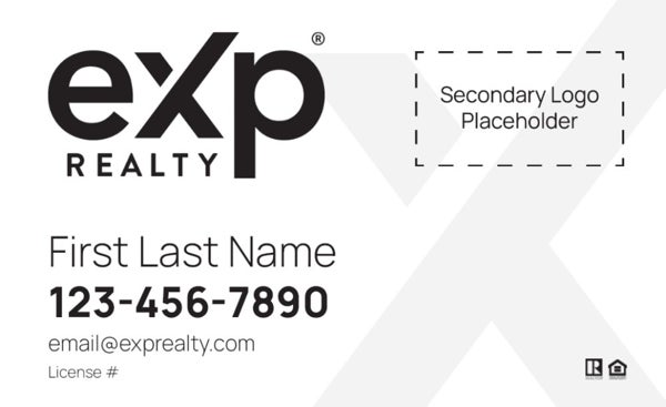 Picture of Dual Branded Large Logo, No Photo White