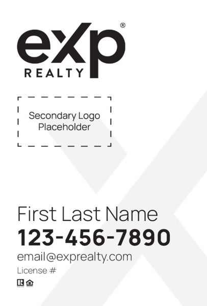 Picture of Dual Branded Large Logo, No Photo White